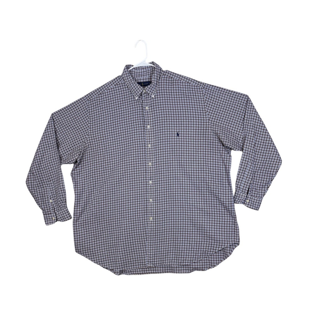Polo Ralph Lauren Shirt Mens 3XLT Tall Gingham Check Long Sleeve Button Down - Picture 2 of 4